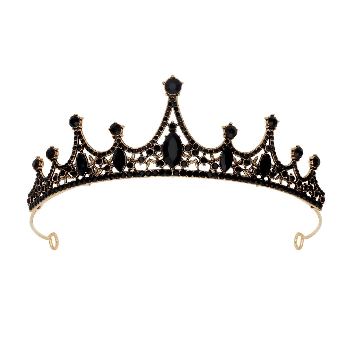 Amariver Black Crystal Tiara Crown for Women 1 Count (Pack of 1),