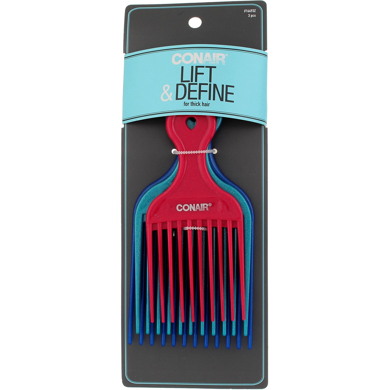 Conair Lift & Define Hair Pick 3 Pack for Curly & Layered Hair Volume