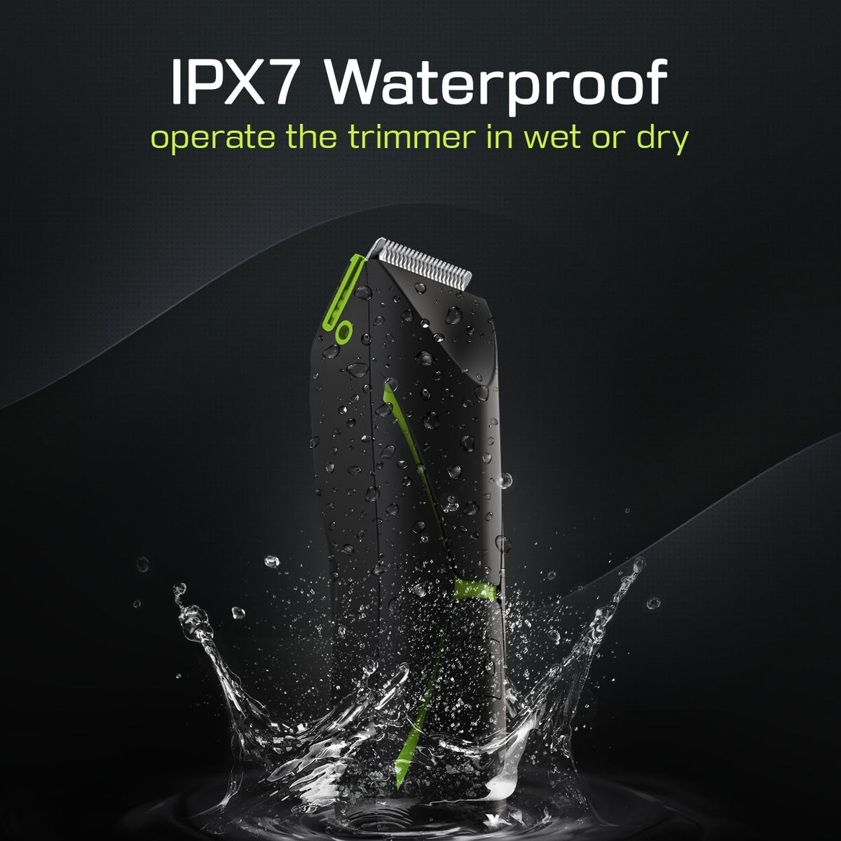Cordless Waterproof Body Hair Trimmer for Men - Manscape, Green