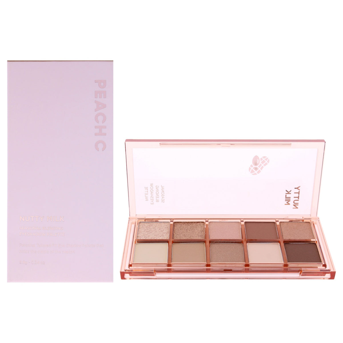 2-Pack Seasonal Eyeshadow Palette - Nutty Milk by Peach C, 0.34 oz - Versatile Matte, Shimmer & Glitter Shades