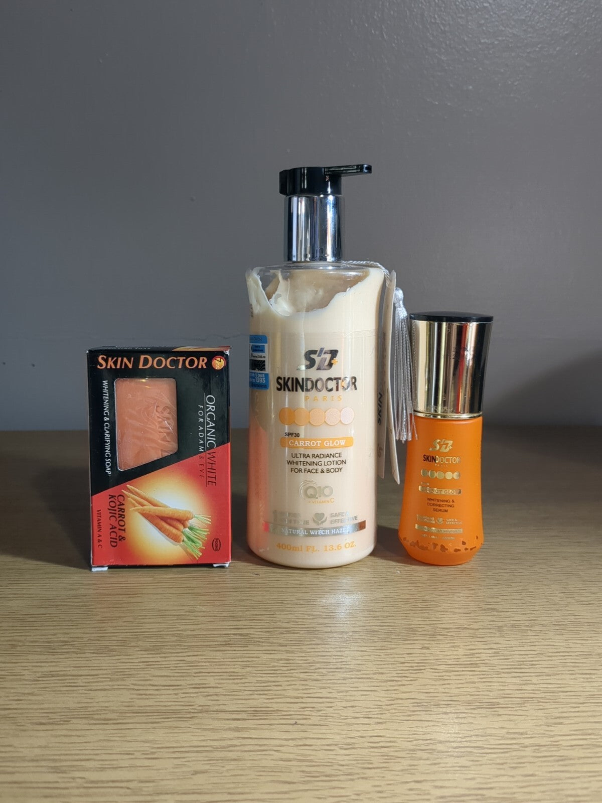 Carrot Glow Body Lotion Serum & Soap Set - Lightening, 400ml