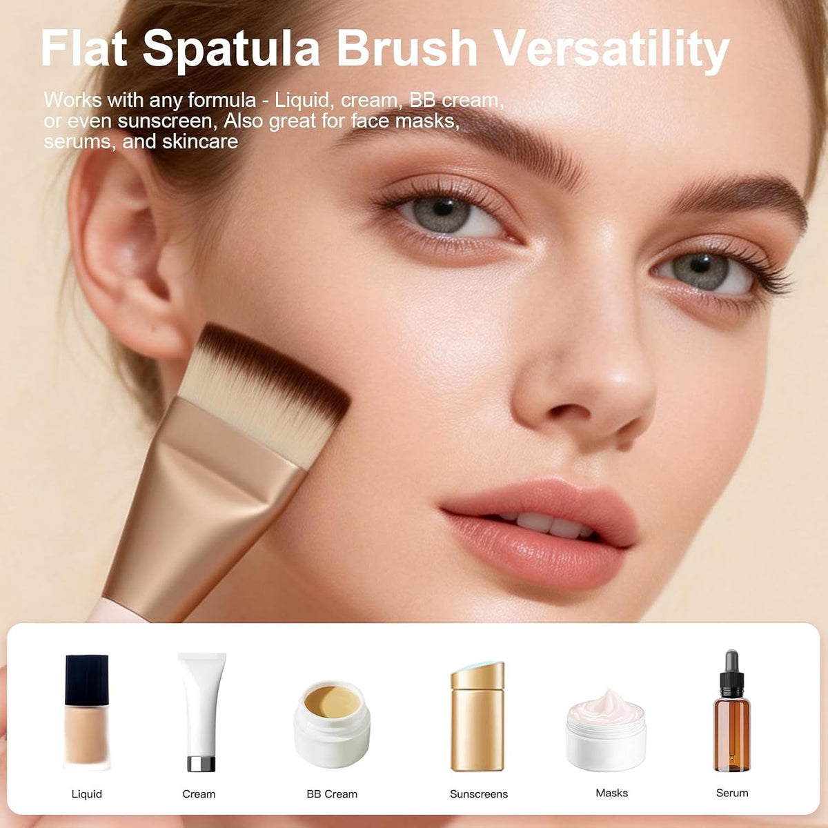 Flat Foundation Brush for Liquid Makeup - Precise Spatula Face Brush