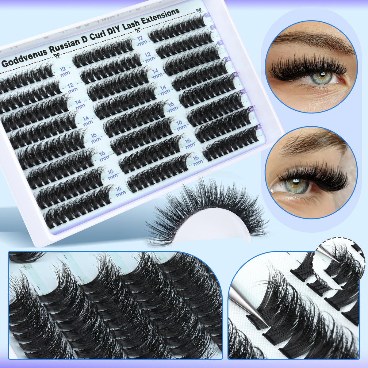 Wispy Lash Clusters Kit 240 Pairs Natural & Dramatic False Eyelashes
