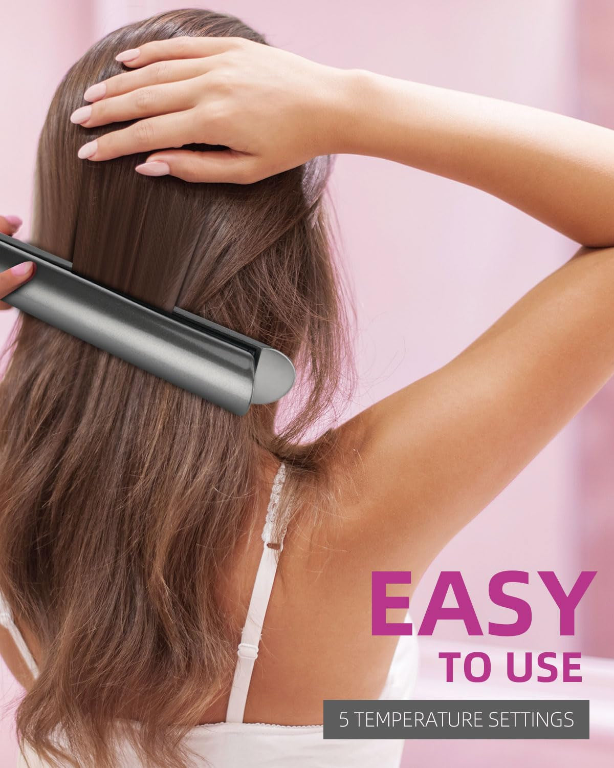 Ceramic Hair Straightener & Curling Iron 1 Inch Flat Iron with Digital Temp Control