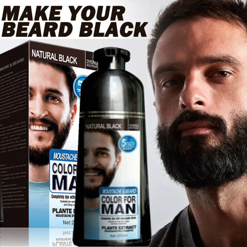 Permanent Black Beard Dye Shampoo 200ml