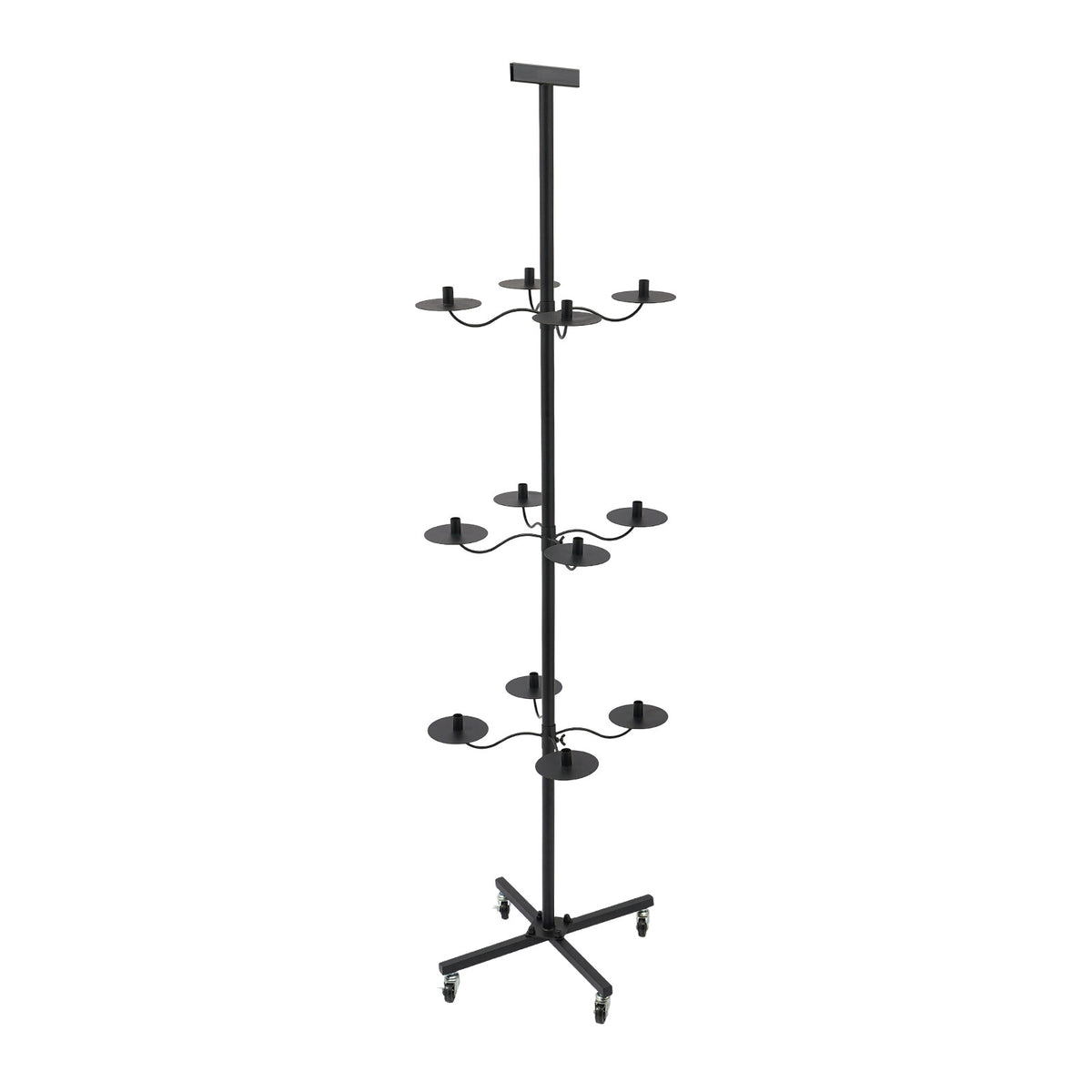 12-Wig Capacity Display & Storage Rack with Rotating Tiers - Black
