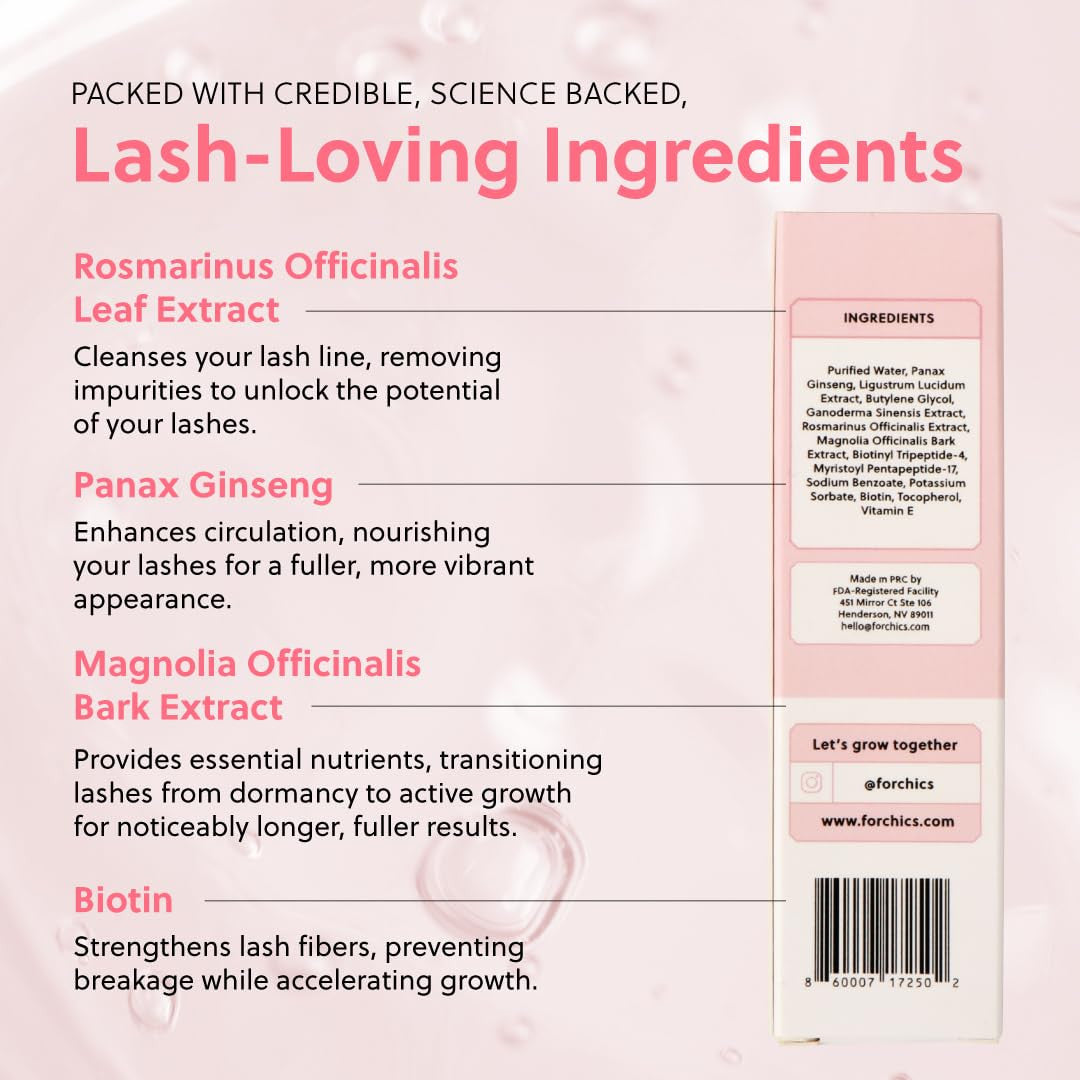 Eyelash Growth Serum - Prostaglandin-Free Lash & Brow Enhancer, Natural Formula