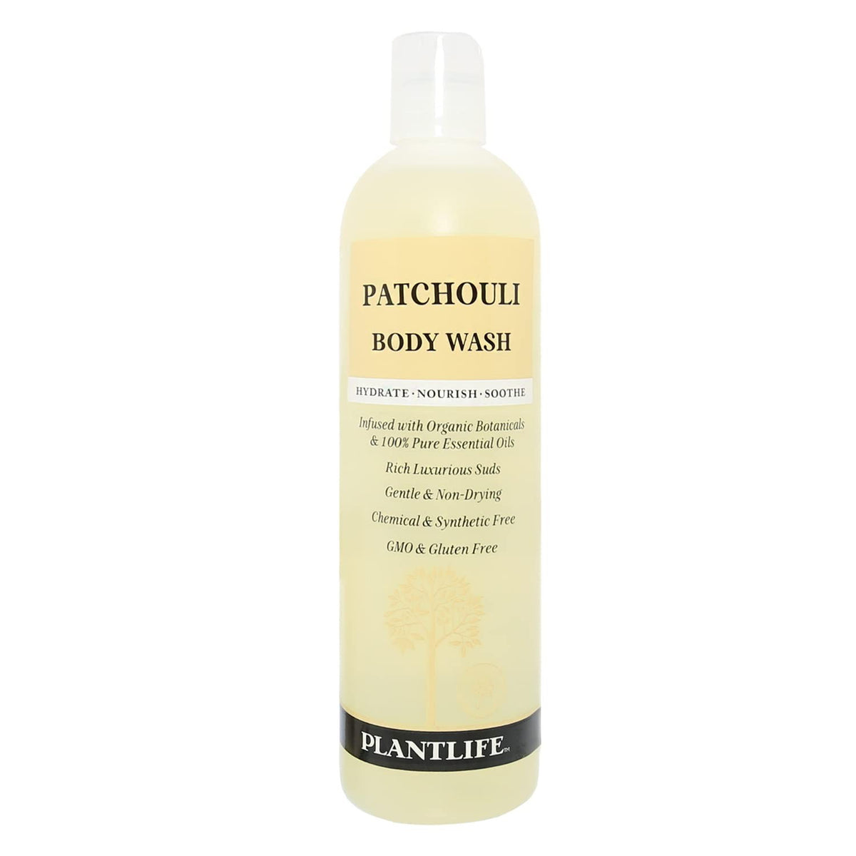 Plantlife Patchouli Body Wash 14oz - Natural Moisturizing Bath & Shower Gel