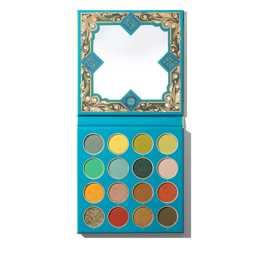 16-Color Highly Pigmented Eyeshadow Palette with Mirror - Matte, Shimmer & Glitter Shades