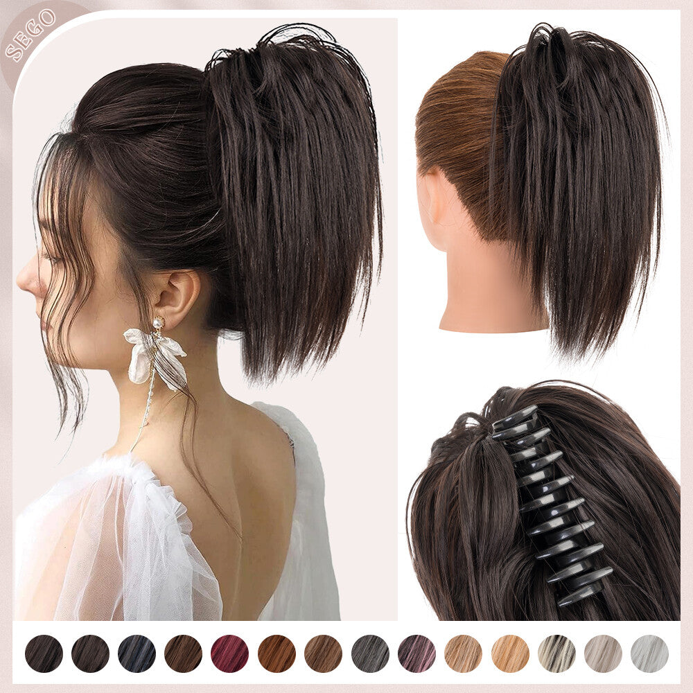 Thick Messy Bun Hair Piece with Scrunchie & Claw Clip - Hair Extensions, Updo Accessory