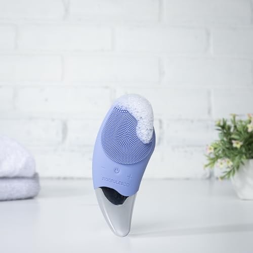 Waterproof Sonic Facial Cleansing Brush - Electric Blue, Rechargeable