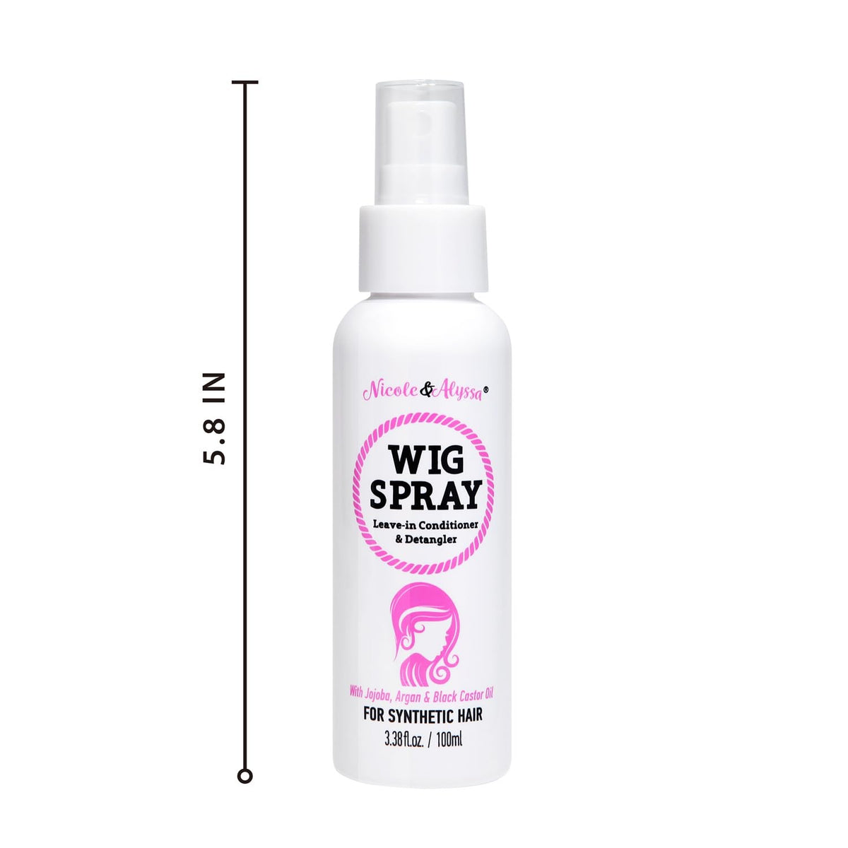 Wig Spray for Synthetic Hair - Detangles, Adds Shine & Controls Frizz - 3.38 Fl Oz