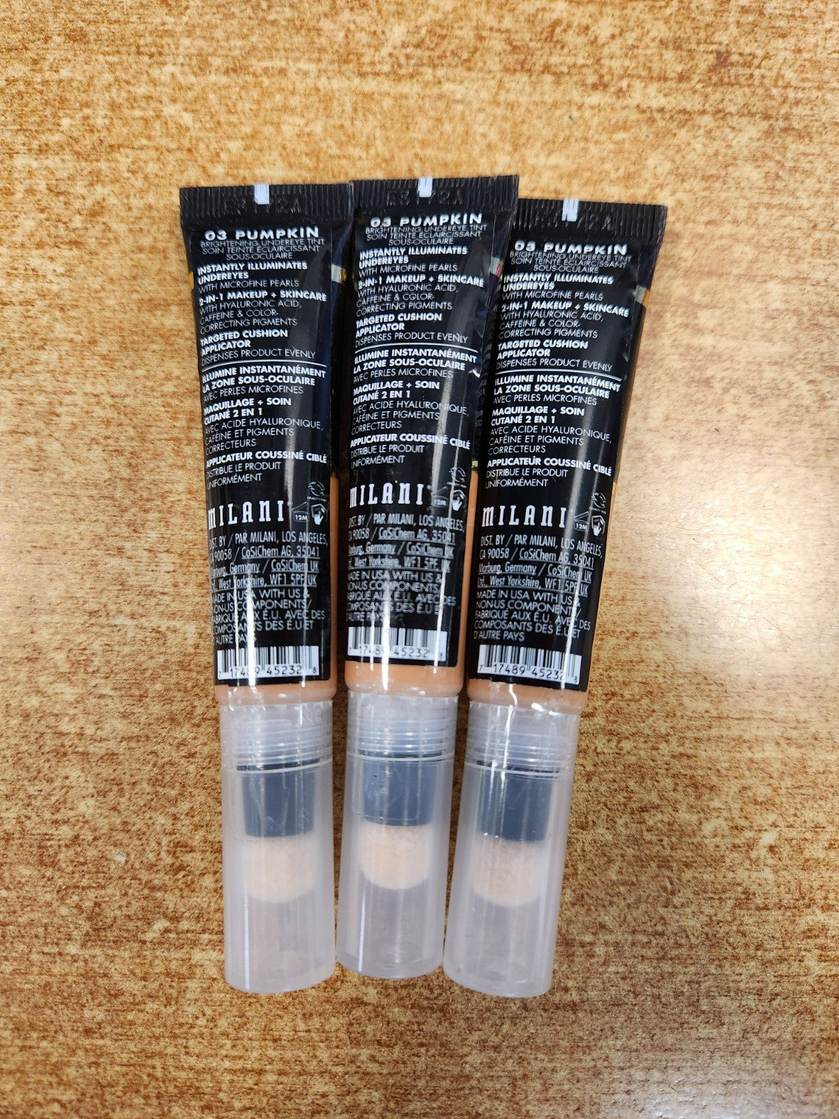 3-Pack Undereye Brightener Concealer #03 Pumpkin - Hydrating, Light-Tinted