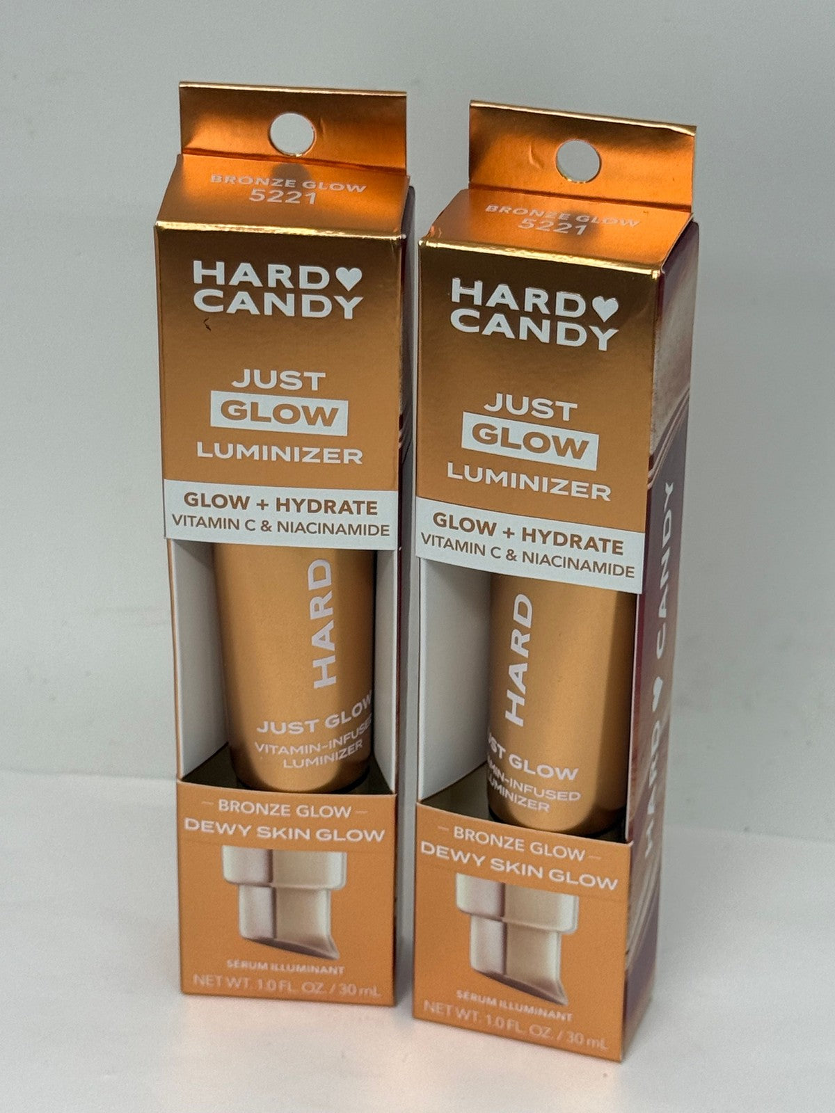 Hard Candy Just Glow Luminizer Serum Bronze Glow - 2 Pack, Face & Body Highlighter