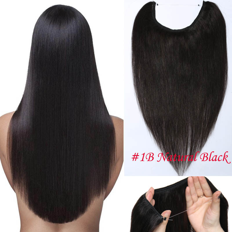 Remy Human Hair Extensions Headband Weft - Invisible Wire In Hairpiece