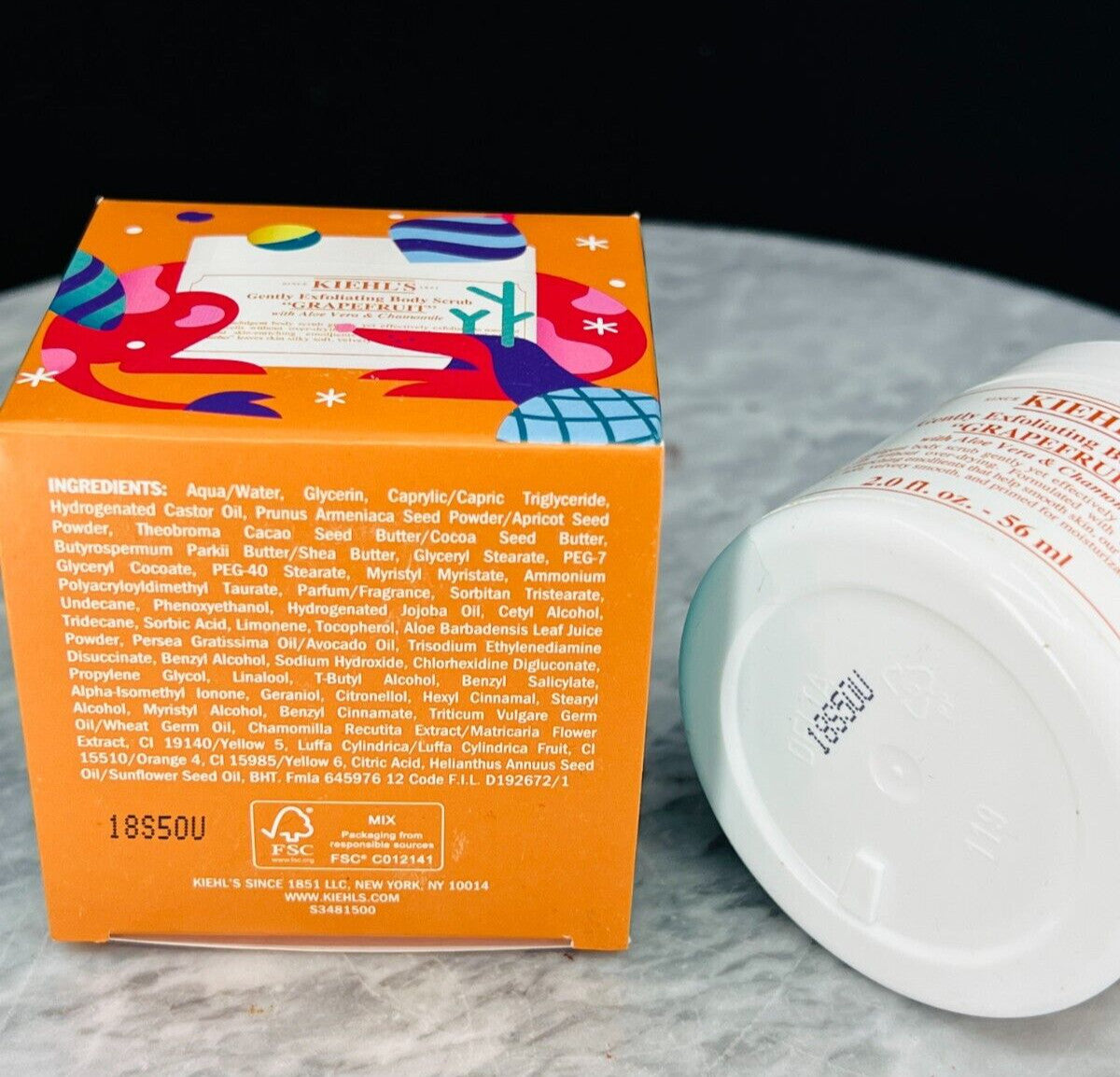 KIEHL'S Janine Rewell Gently Exfoliating Body Scrub GRAPEFRUIT 2oz 56