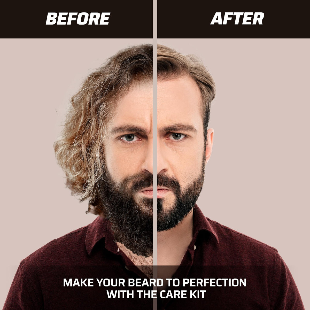 Men's Beard Grooming Kit with Brush, Comb & Scissors - Travel Size