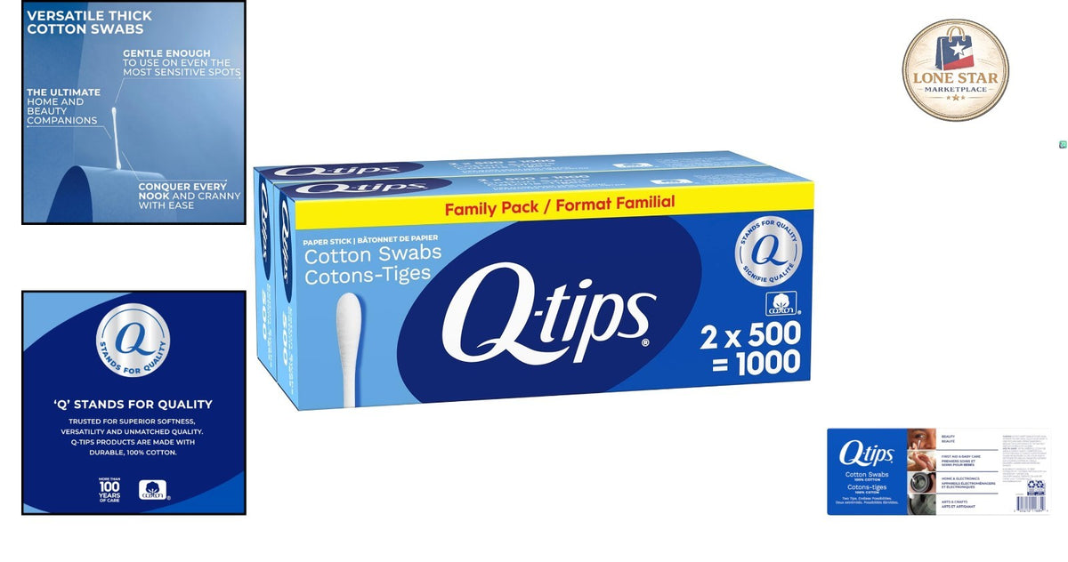 Cotton Swabs Pack of 2 - Soft, High-Absorbency Personal Care Tools