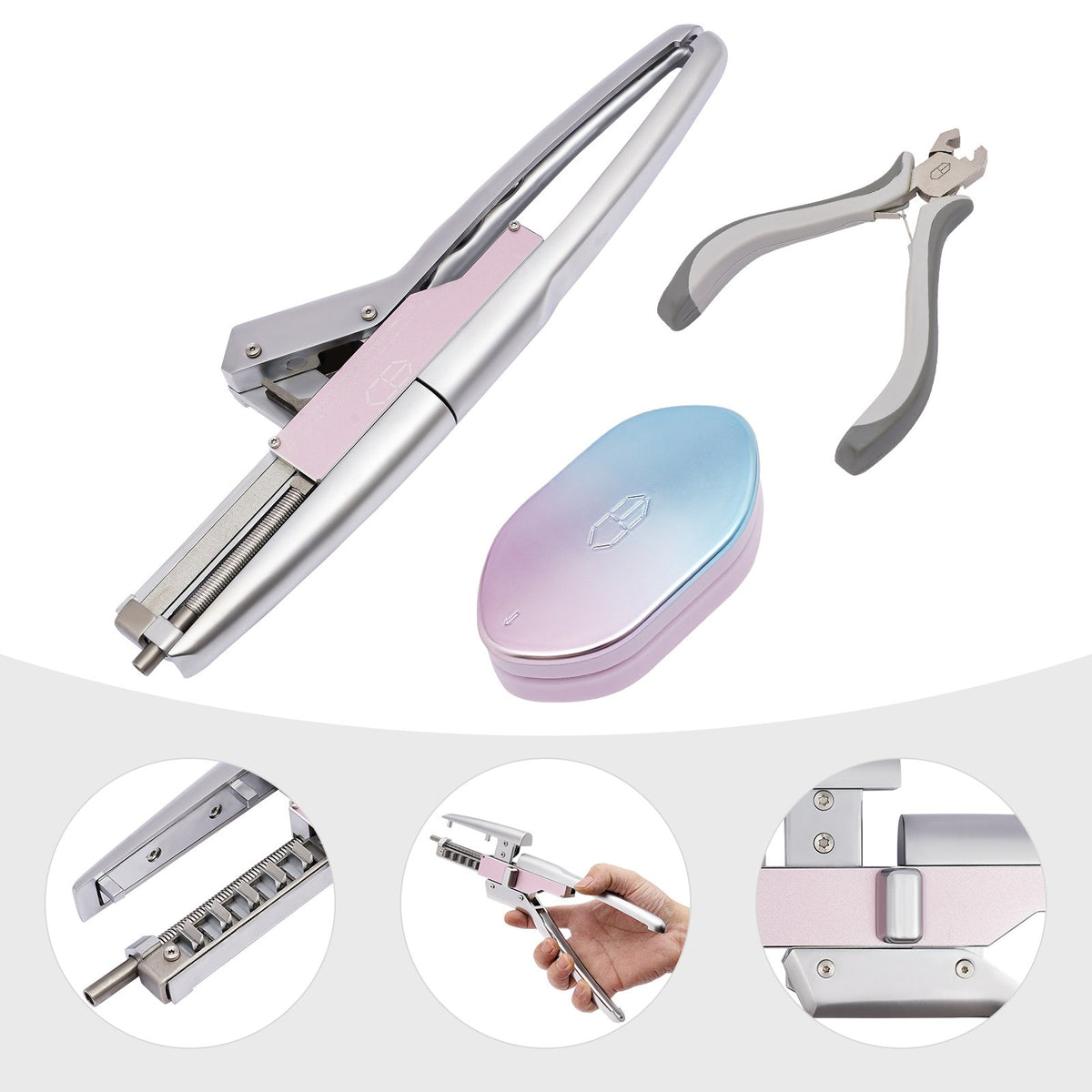 Hair Extension Machine Kit with Pliers Comb No Glue 30Min Fast Application