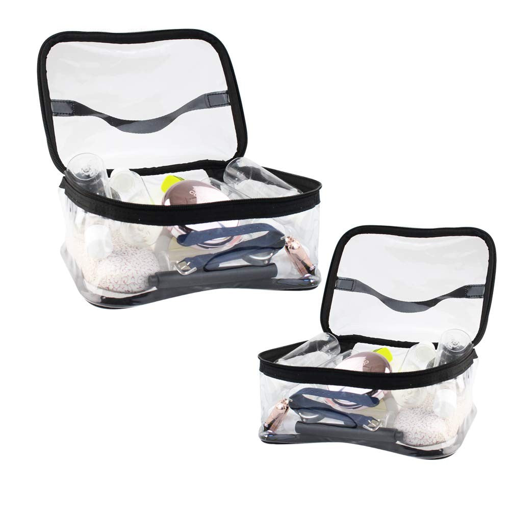 Clear Waterproof Makeup Bag Set with Zipper - Portable Cosmetic Organizer