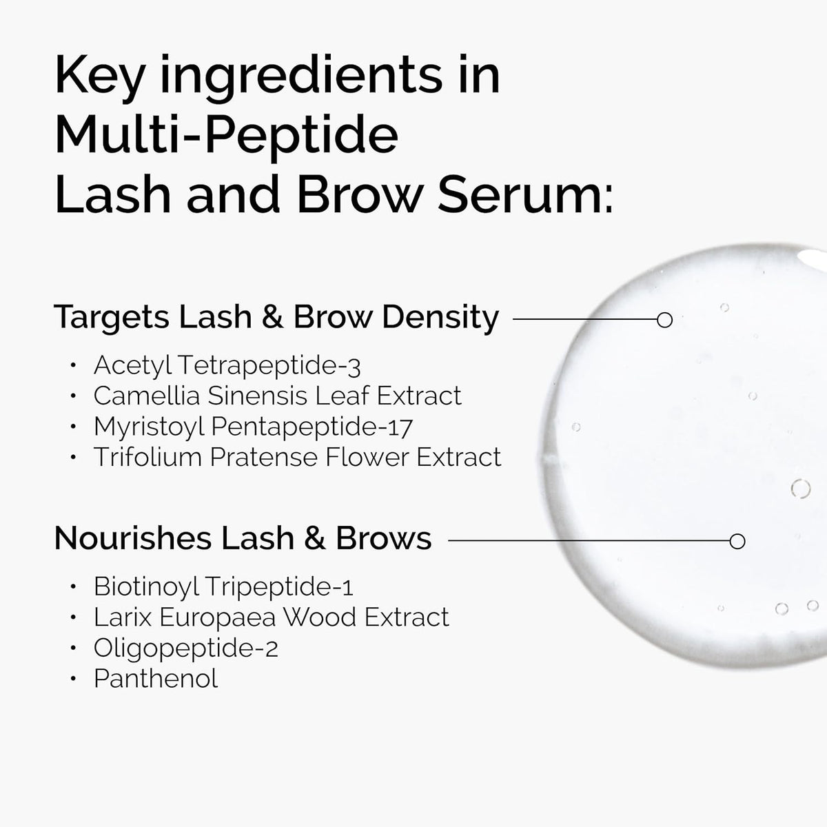 Lash & Brow Growth Serum with Peptides - Thicker Fuller Lashes & Brows