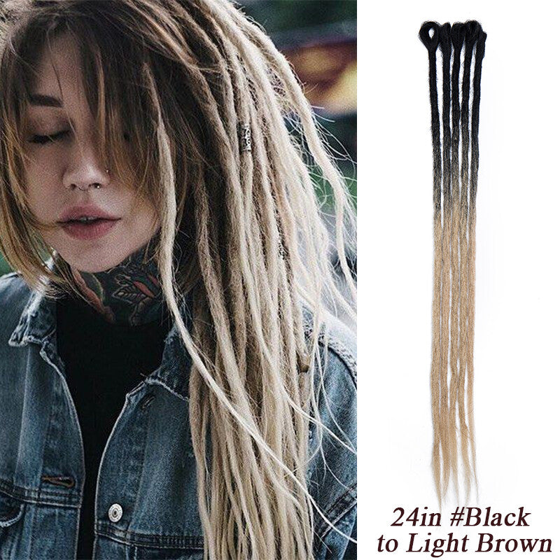 Ombre Dreads Locs Crochet Dreadlock Extensions Faux Long Natural Look