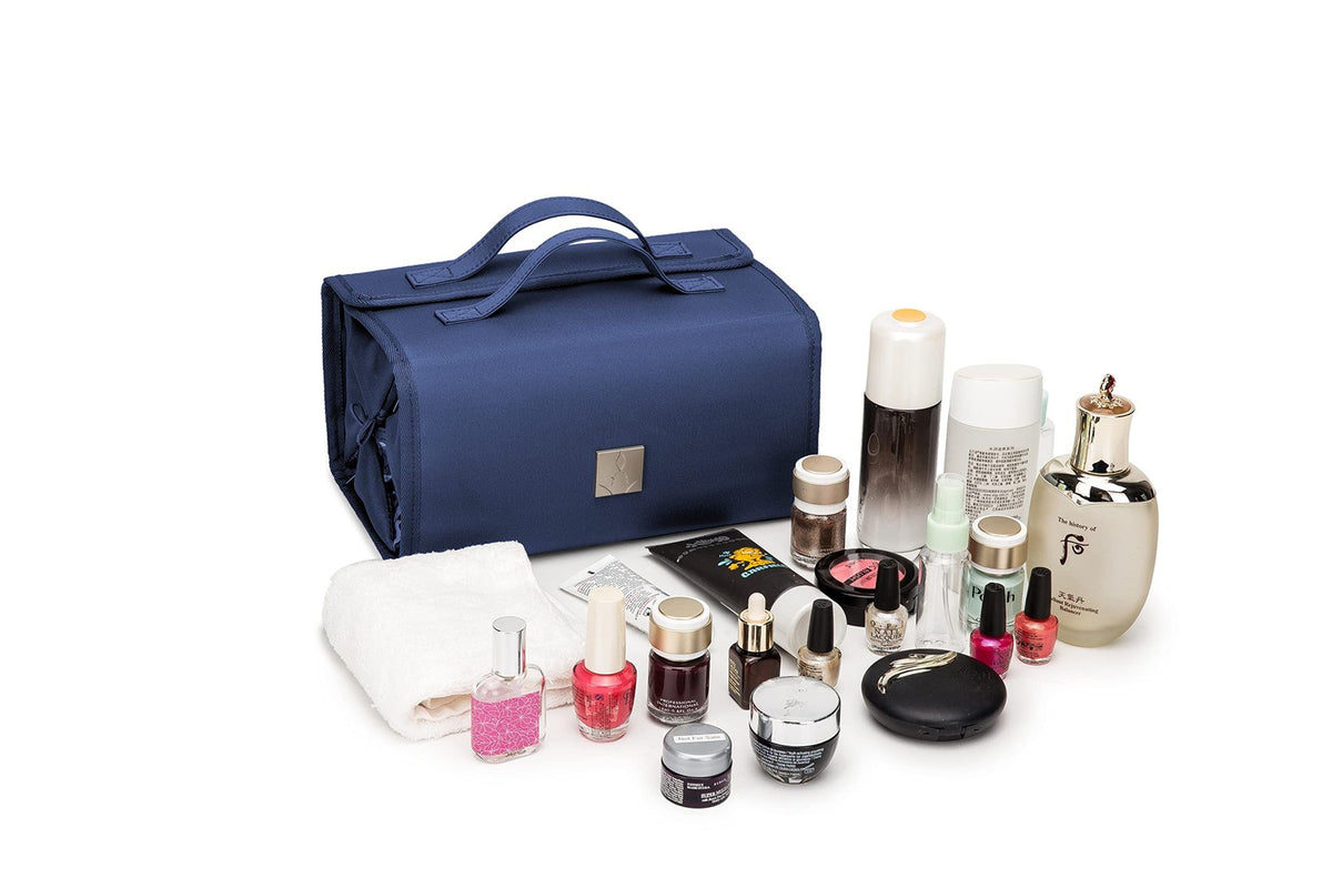 Travel Makeup Bag with Clear TSA Approved Pouches & Hanging Organizer