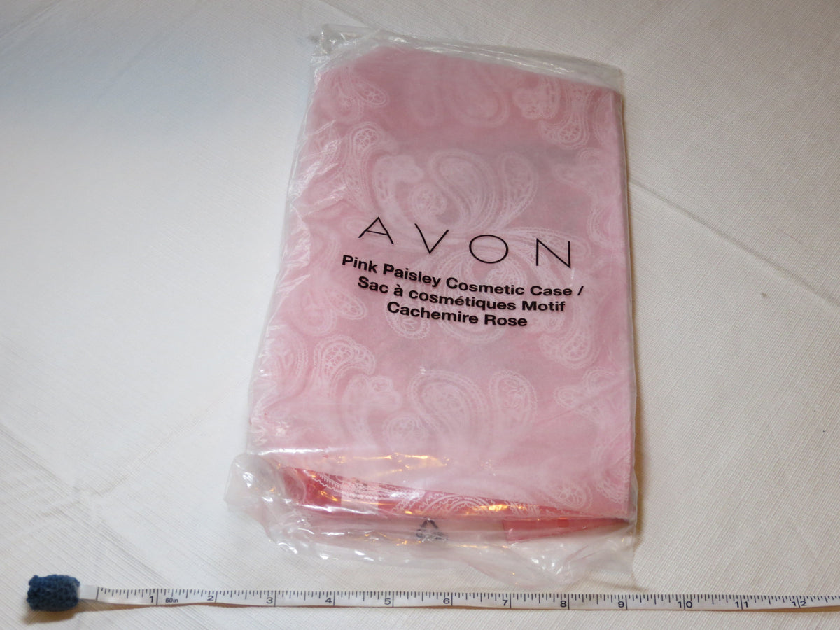 Pink Paisley Cosmetic Bag - Avon Ladies Makeup and Toiletry Organizer