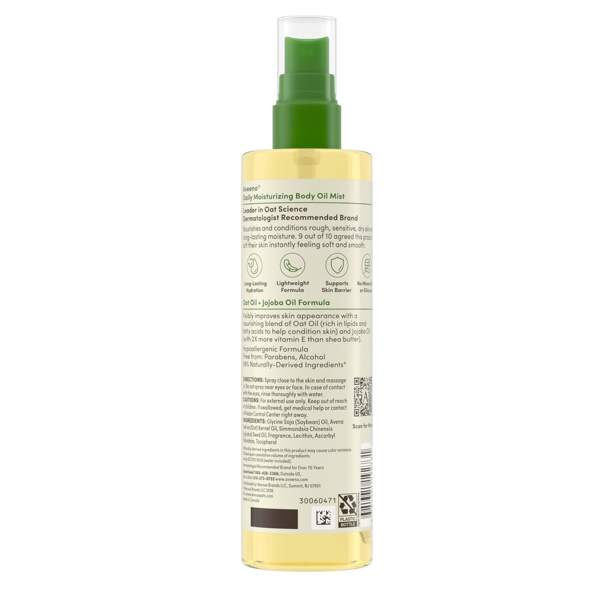 Dry Body Oil Mist with Oat & Jojoba Oil 6.7oz