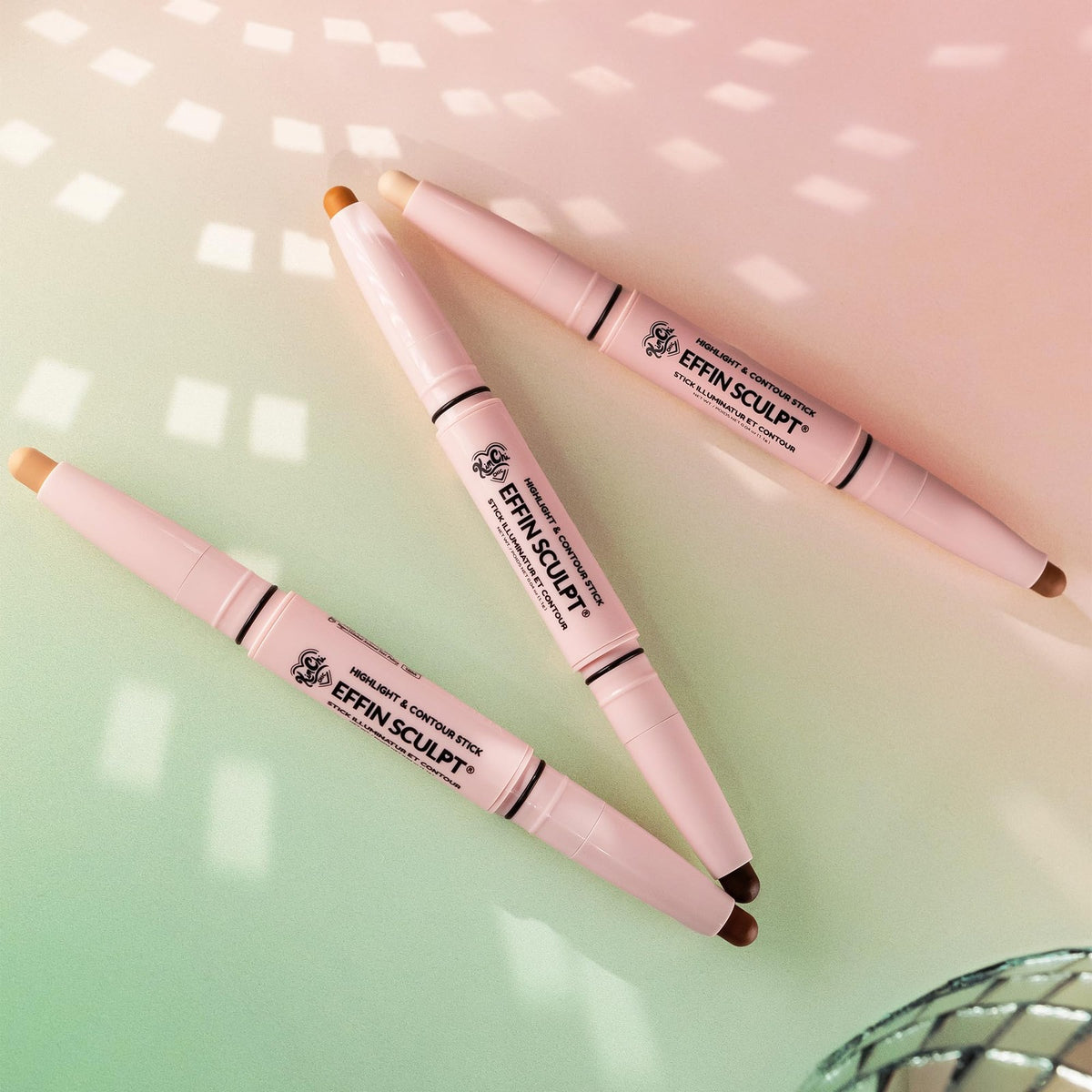Dual-Ended Sculpting Contour & Highlight Stick Dark 0.04oz - KimChiChic Beauty