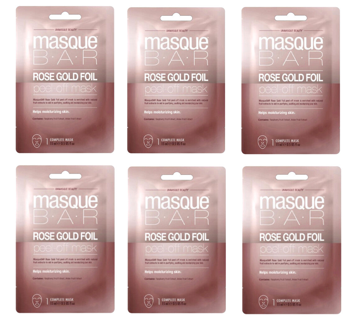 Rose Gold Foil Peel-Off Mask - Pack of 6