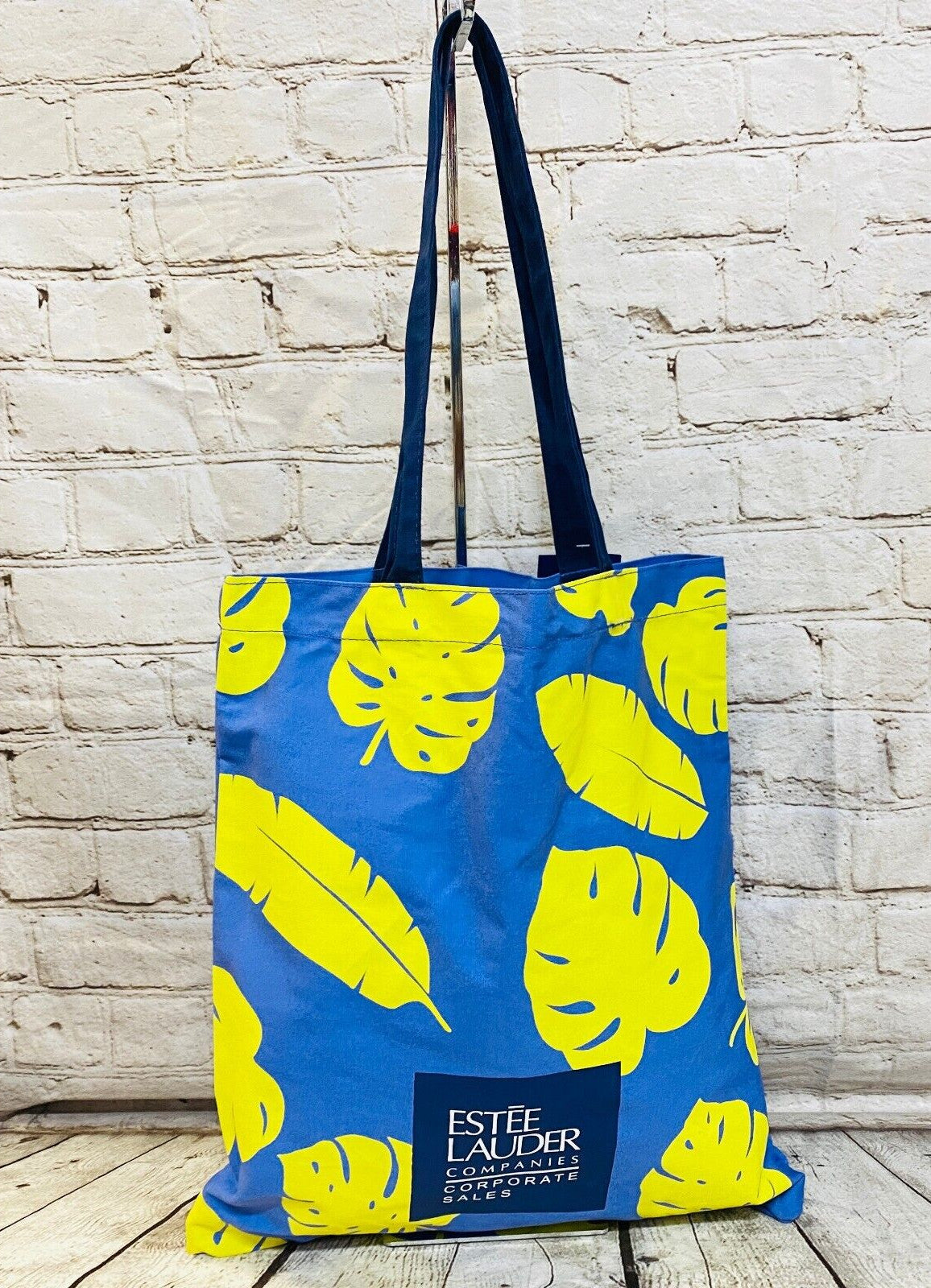 Estee Lauder Printed Tote Bag Yellow Blue New Authentic