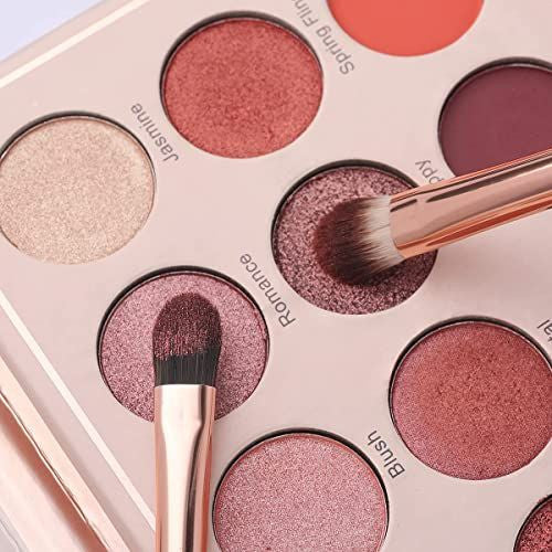 Eye Makeup Brush Set - 6 Pcs Professional Blending Brushes for Eyeshadow, Vegan Wool, Wood Handle