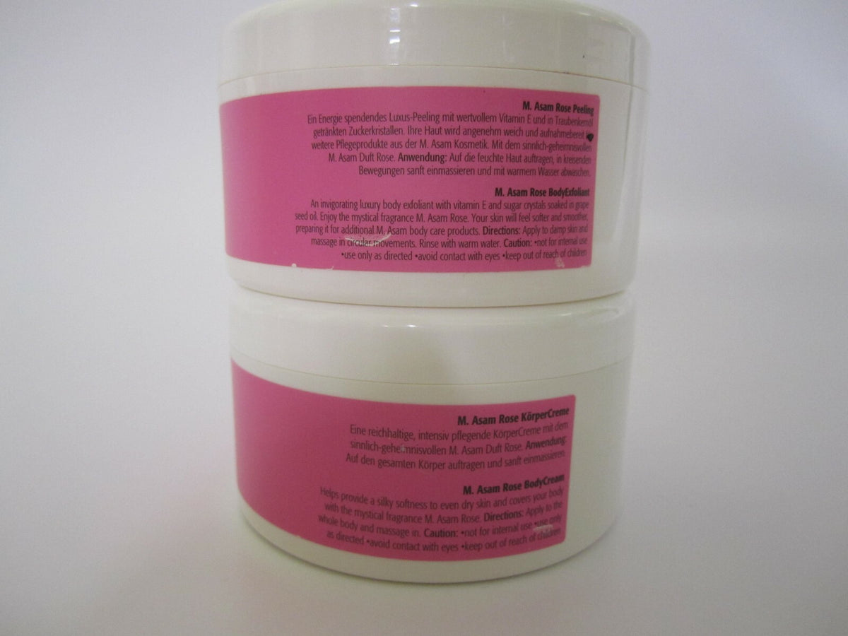 M. Asam ROSE Peeling Body Exfoliant & Cream 6.76 fl oz Lot - New Old
