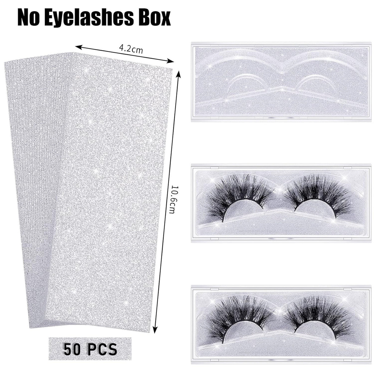 50 Pieces Eyelash Storage Box Inserts for False Lash Cases