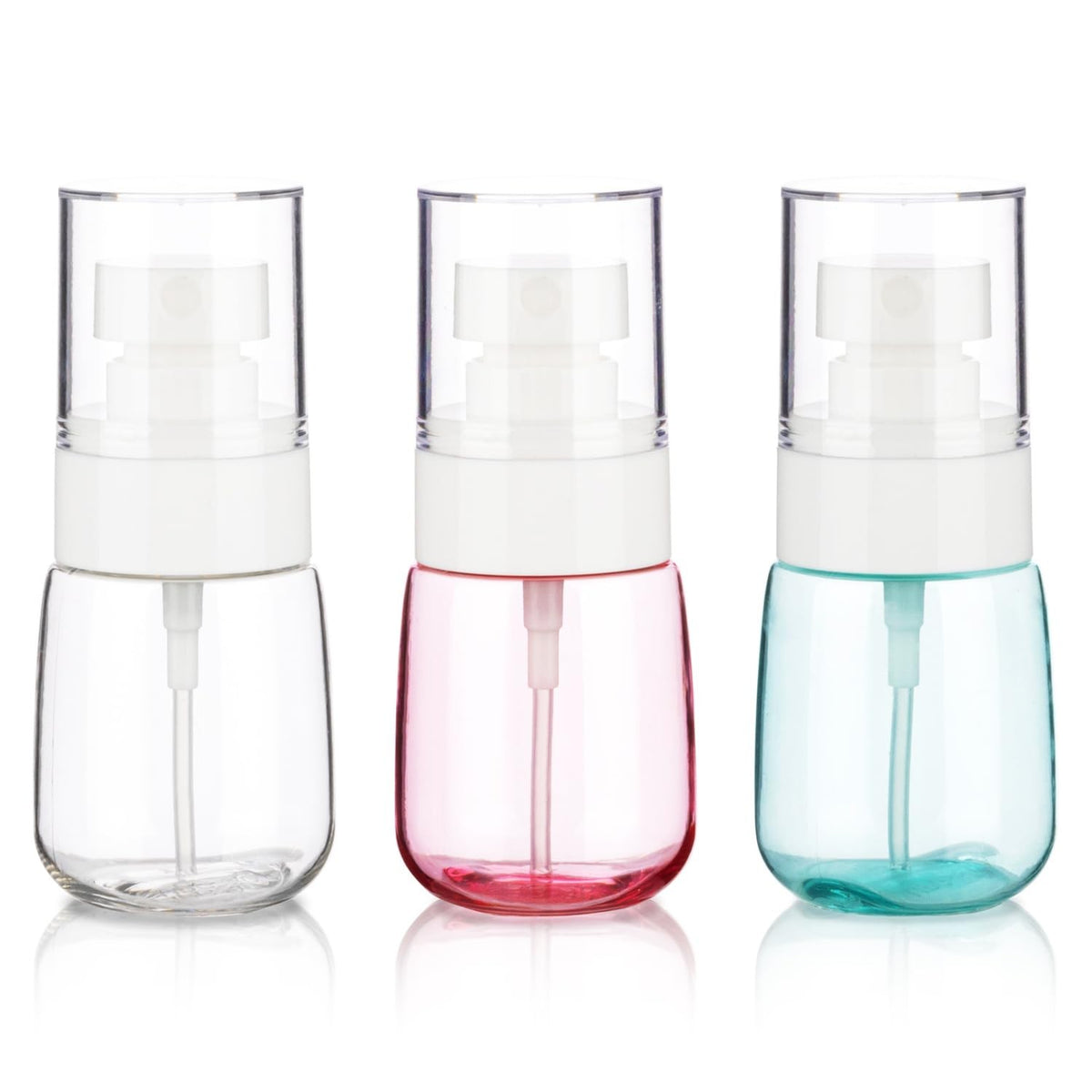 Mini Plastic Spray Bottle Set - 3 Pack 30ml Fine Mist Travel Containers