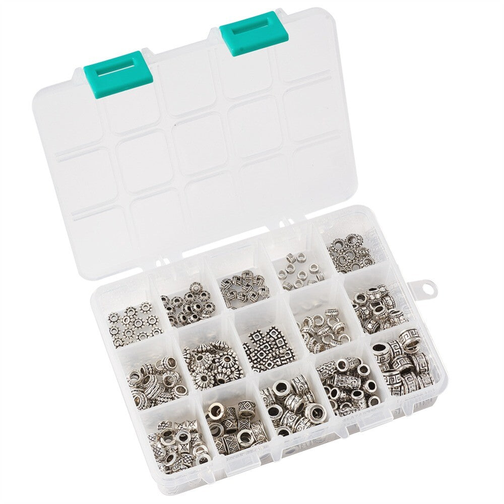 300 Piece Tibetan Style Alloy Dreadlock Beads Small and Medium