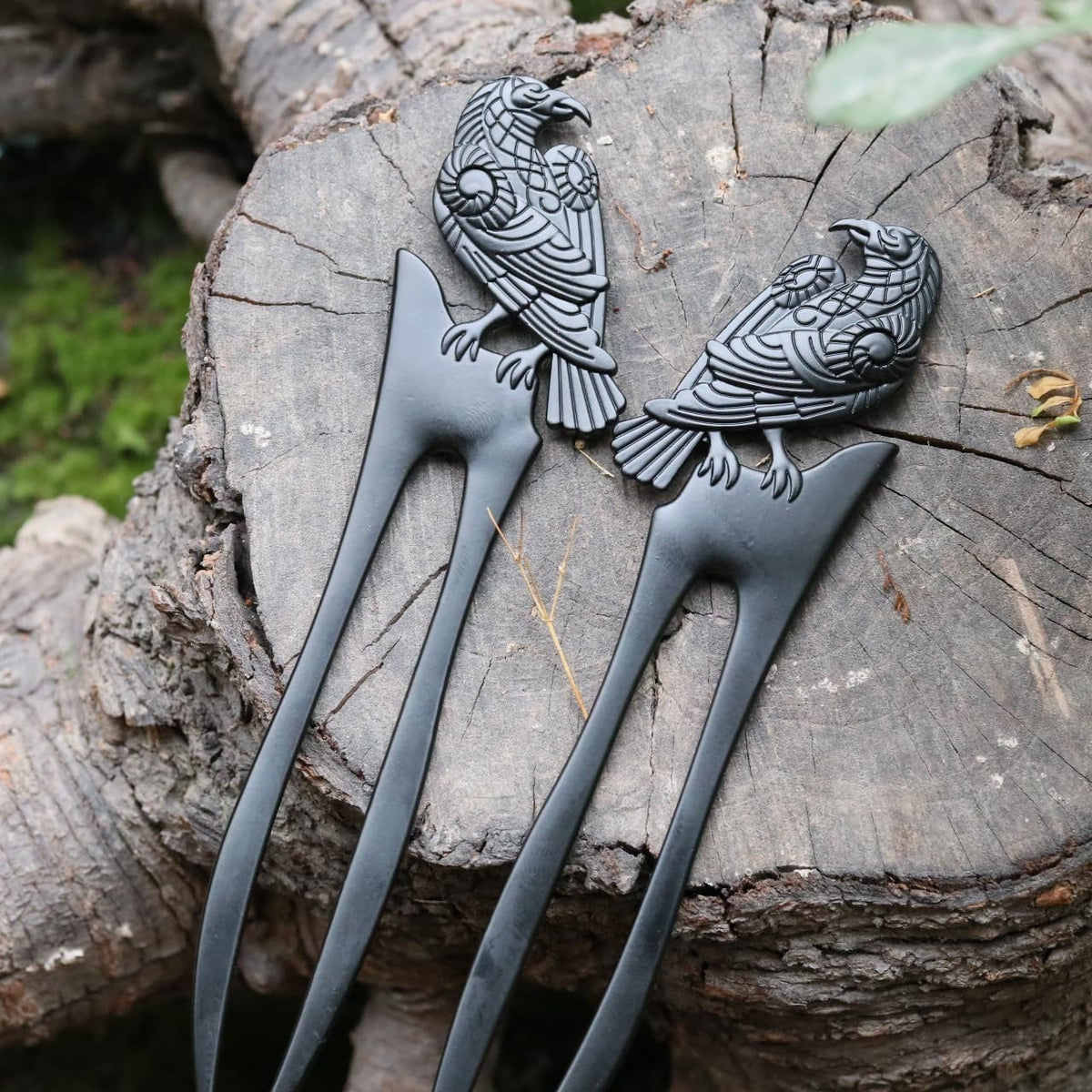 2pack U Shaped Viking Raven Metal Hair 1 Count (Pack of 2),
