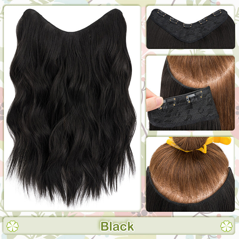 One Piece Clip-In Hair Extensions 3/4 Full Head V-Shaped Hairpiece Multiple Colors & Lengths