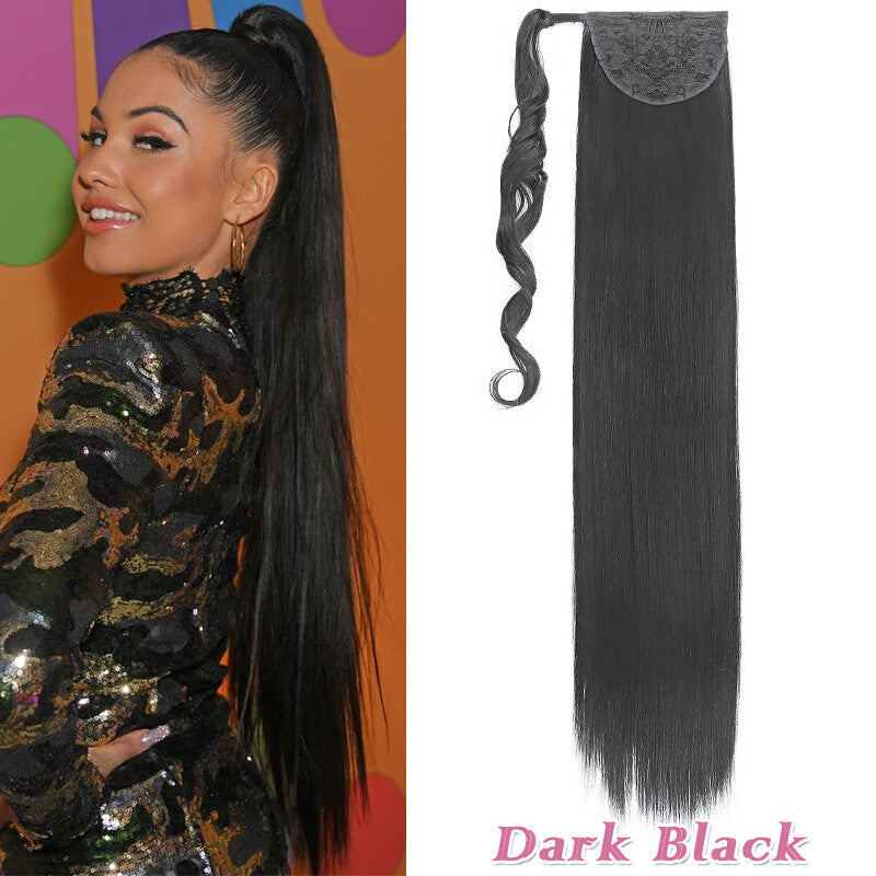 Clip-In Thick Hair Ponytail Extension - Real Human Hair, Various Lengths & Colors