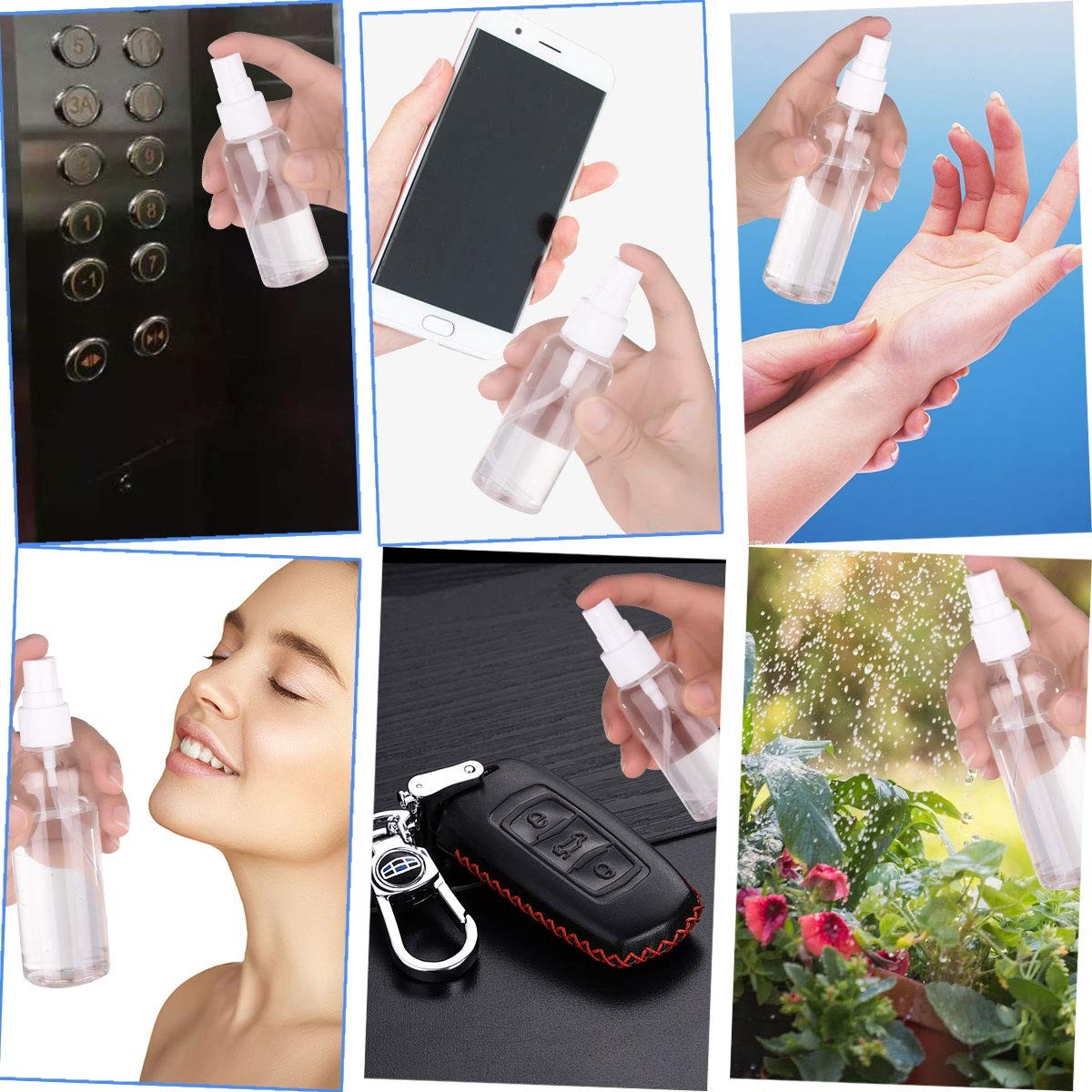 Travel Mini Spray Bottles 1oz/30ml Fine Mist Refillable Plastic Set