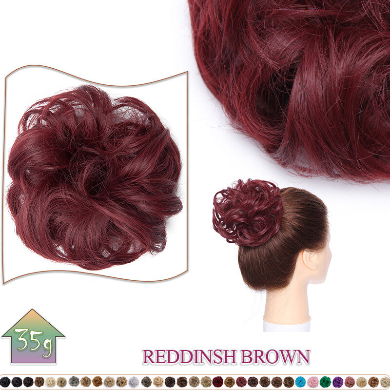 Curly Messy Bun Hair Extension Scrunchie Natural Updo Thick Human Hair