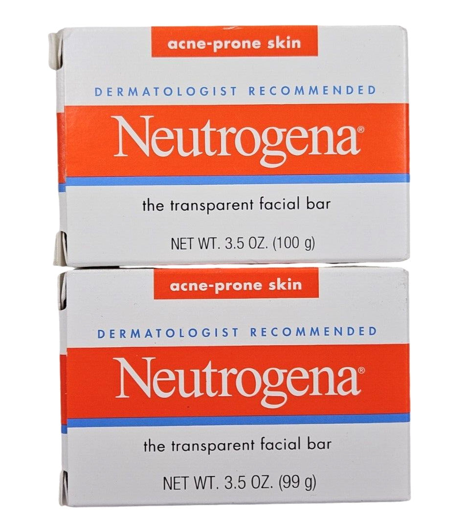 Neutrogena Facial Bar for Acne-Prone Skin 3.5oz Pack of 2 - Gentle Cleansing