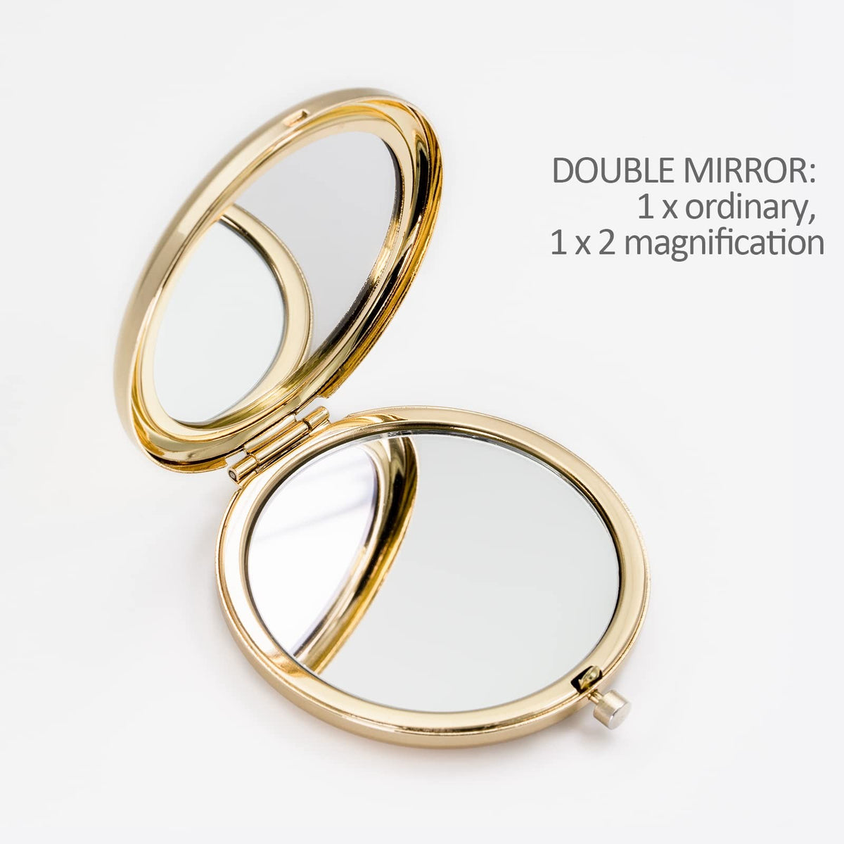 Personalized Compact Makeup Mirror for Wife - Engraved Double-Sided Travel Mirror