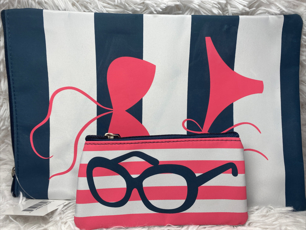Set of 2 Waterproof Beach Bags with Eyeglass Cases - Macy’s NWT