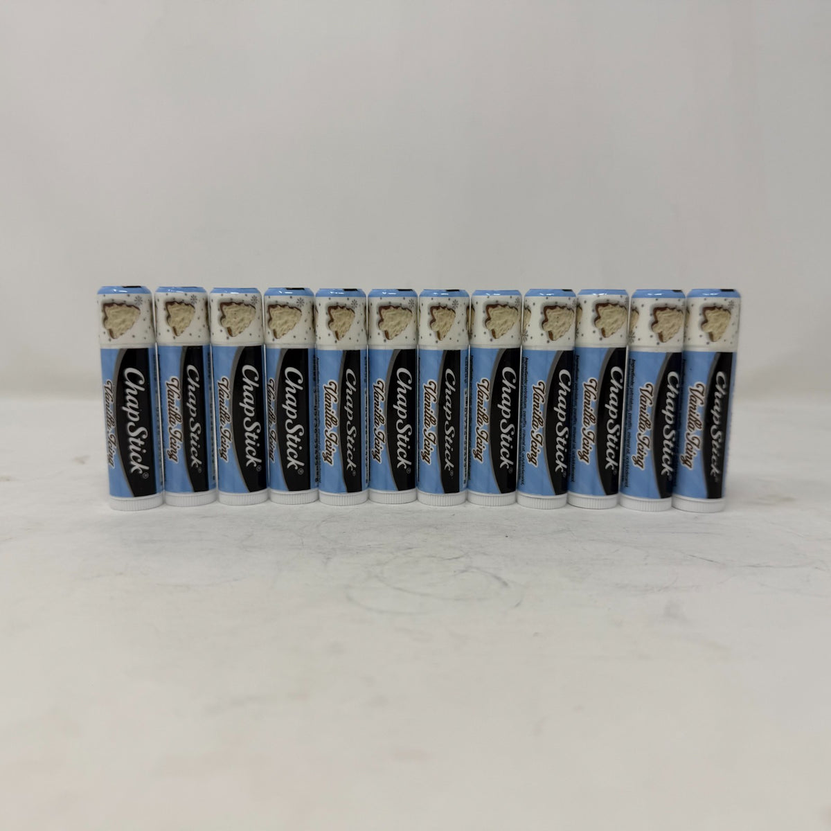 12-Pack Vanilla Icing Lip Balm Set - Holiday Collection, 0.15oz