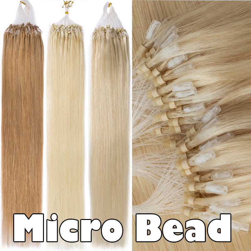 100% Real Remy Hair Extensions Micro Loop Ring Beads 100g/200 Strands