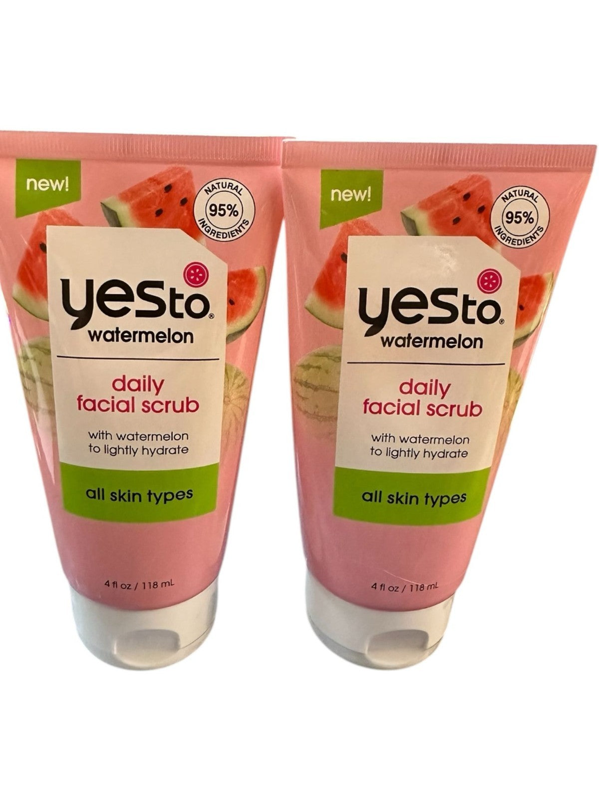 Yes to Watermelon Daily Facial Scrub All Skin Types 4oz Each (2