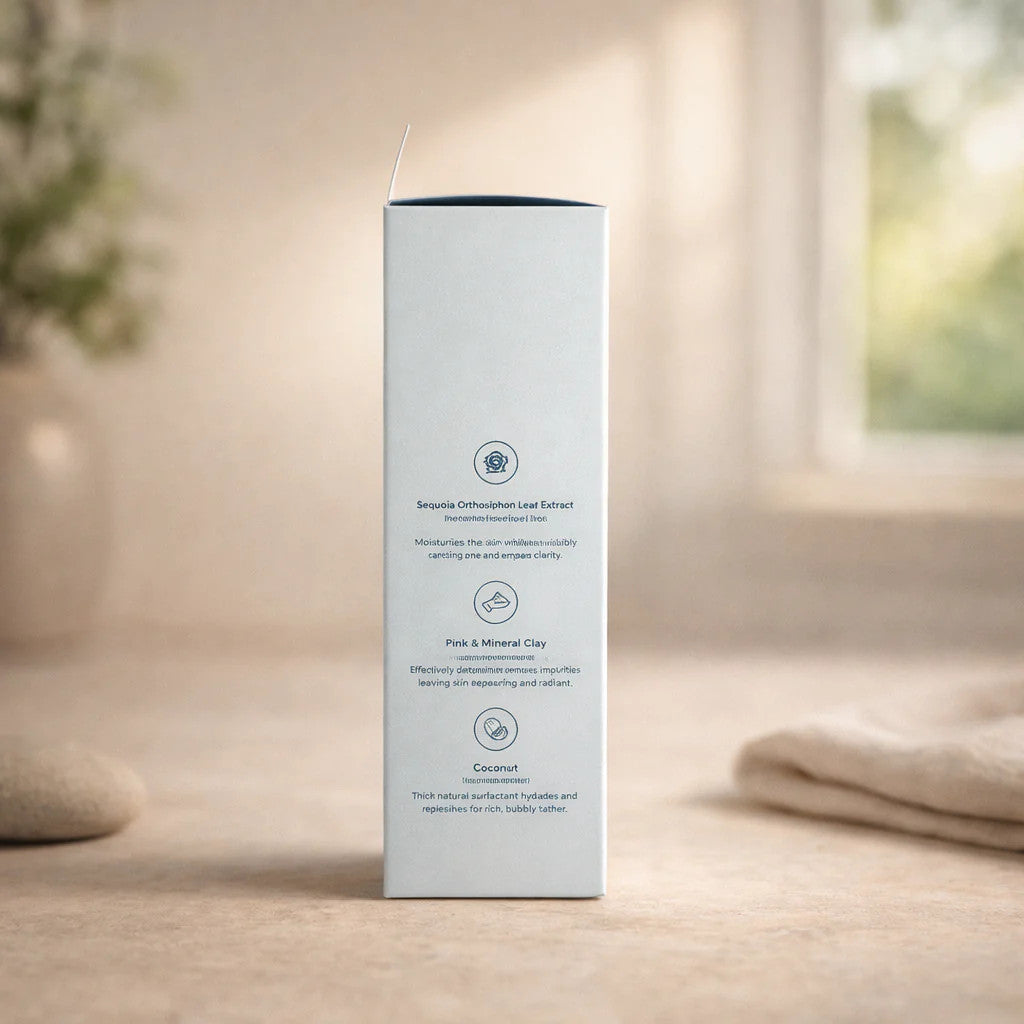 Coconut Clay Facial Cleansing Foam - Gentle Deep Pore Cleanser for Skin
