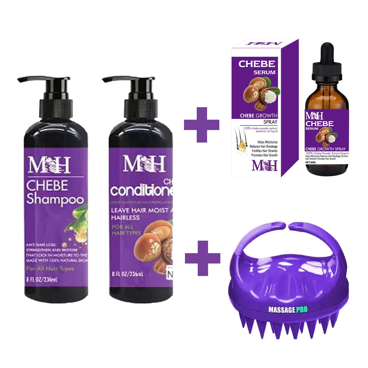 Chebe Hair Growth Set - Shampoo, Conditioner & Serum